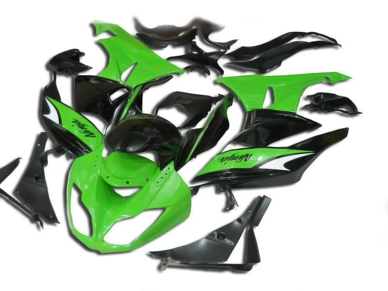 

100%NEW+ Hi-grade ABS Fairing Kits For Kawasaki Ninja ZX 6R 2009 2010 2011 ZX6R 09 10 11 ZX-6R 09 10 11 Fairing Set Green BLK AA