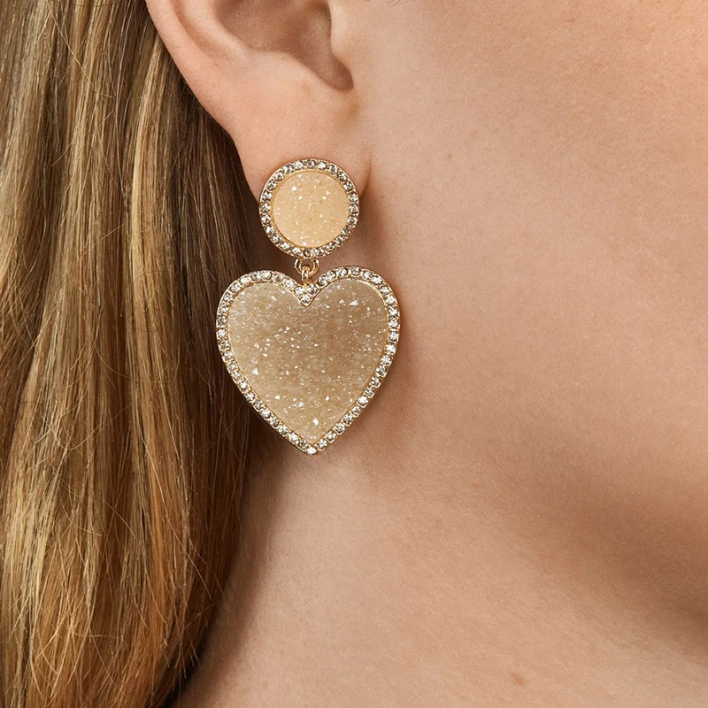 Новинка 2020 женские богемные серьги-подвески из смолы в форме сердца корейская