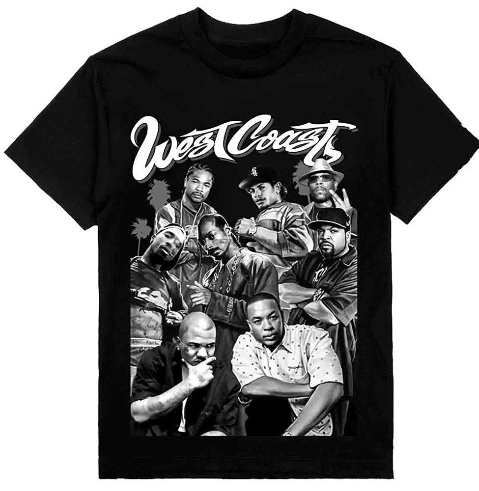 

Westcoast Gangsta Rap Mens Heavyweight T-Shirt Printed On Shaka Wear Tee Black