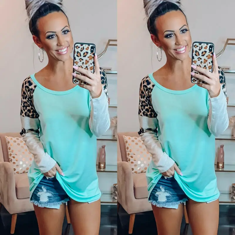 

Women Autumn Casual Leopard Print Hoodie Long Sleeve Pullover Jumper Ladies Holiday Loose Tops Sweater Sweatshirts T Shirt