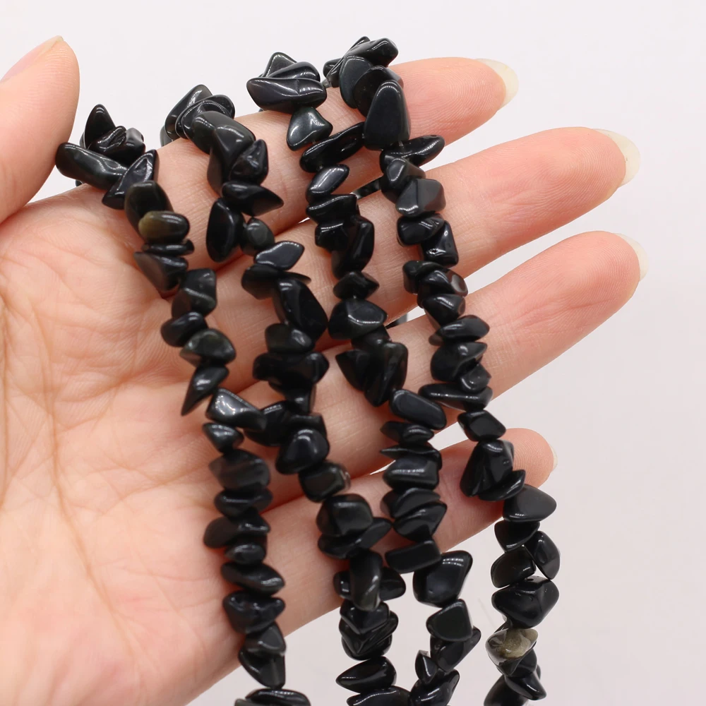 Natural Semi-precious Stone Gravel Black Tourmaline Beaded Ladies Necklace Bracelet Making DIY Exquisite Jewelry Gifts 5-8Mm