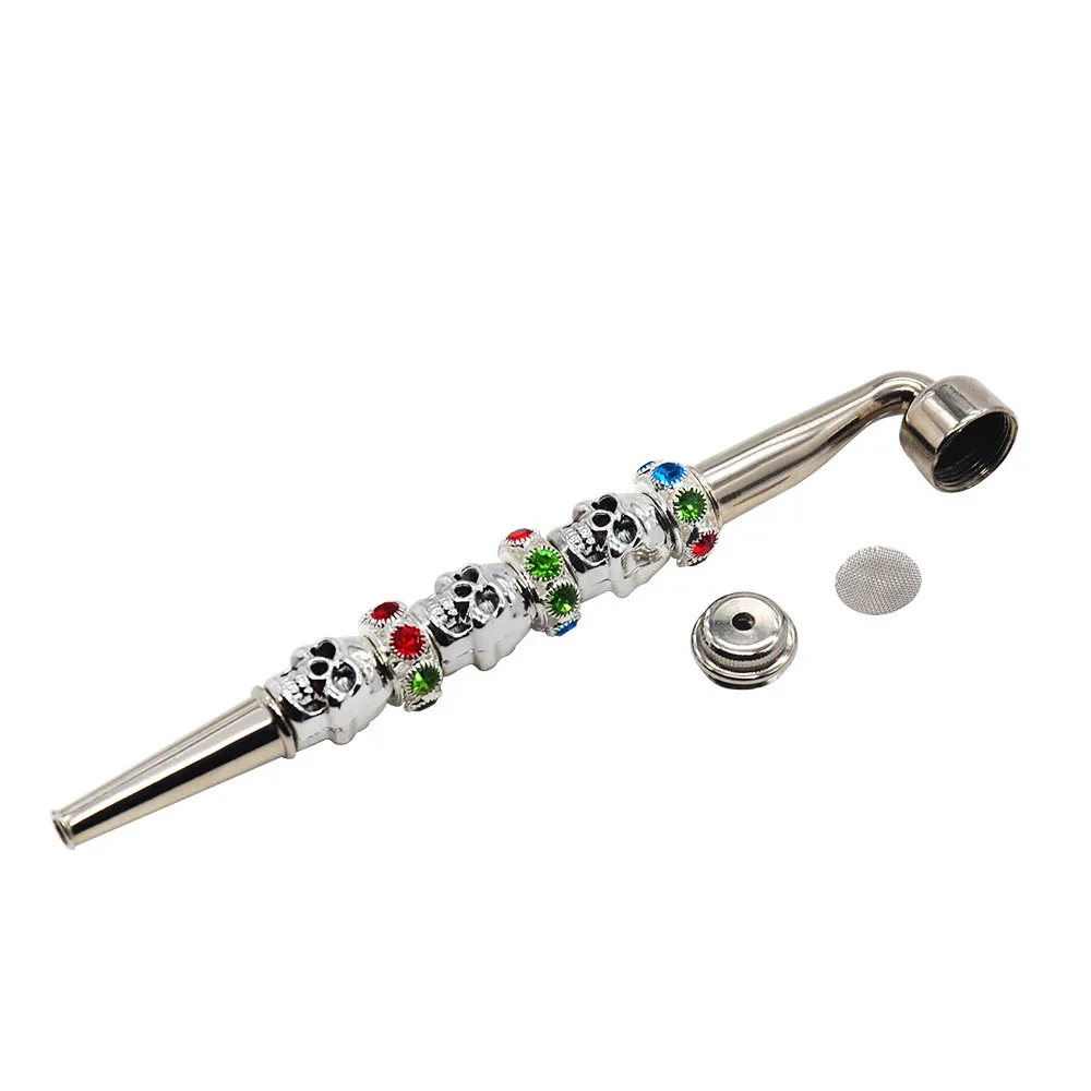 Череп металлическая курительная трубка из цинкового сплава 178 мм чаша ручная