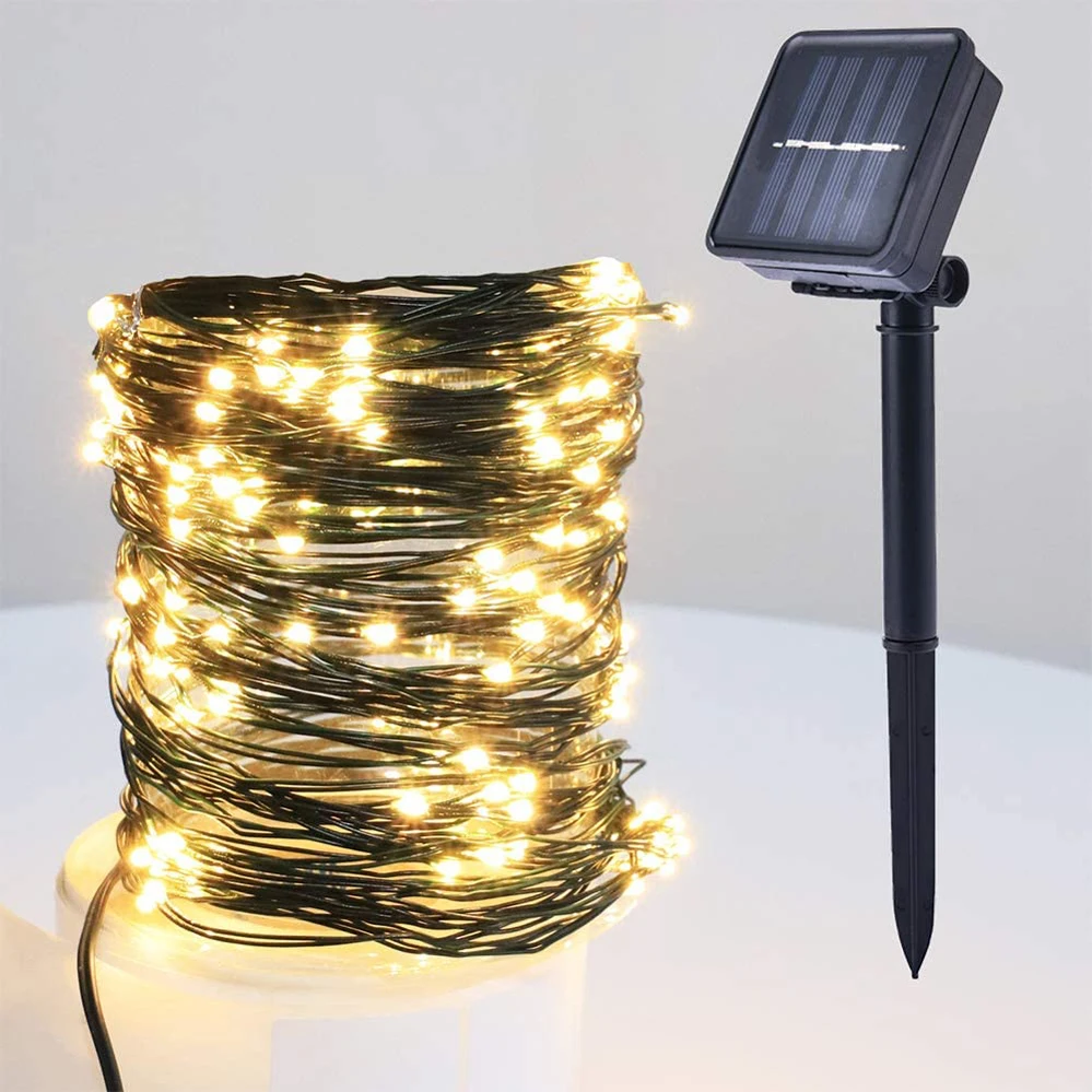 

10M 20M Solar LED String Light PVC Covered Copper Wire String Solar Power Fairy Lights Waterproof Led String Garden Decoration