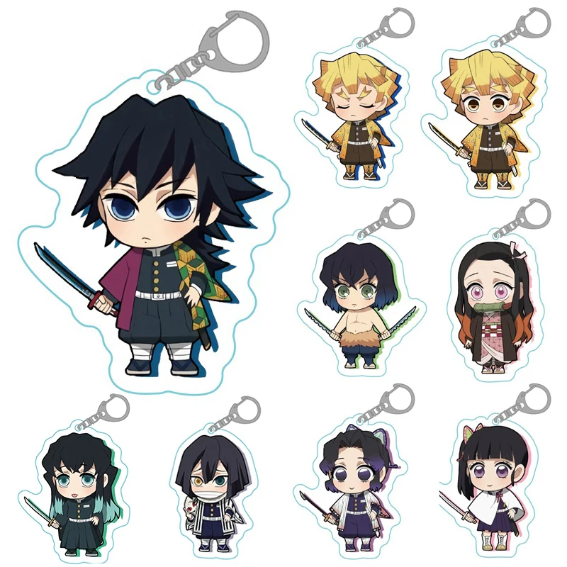 Kawaii Cute Косплей демона Key украшение из колец Demon Slayer аниме акриловый брелок Аниме