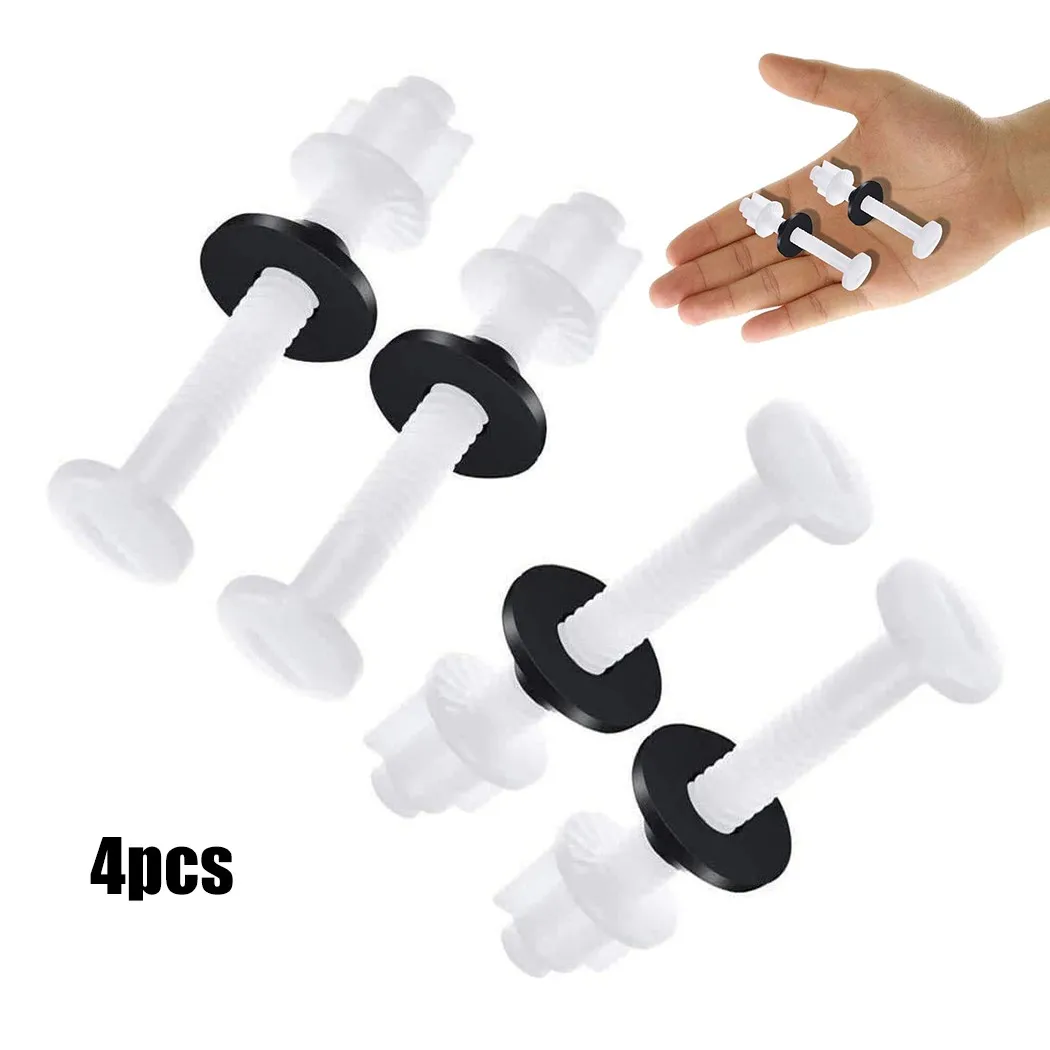 

4pcs 3/8-inch Plastic Toilet Seat Hinge Bolts And Nuts Washers For Top Mount Toilet Durable Use POM Water Tank Screw