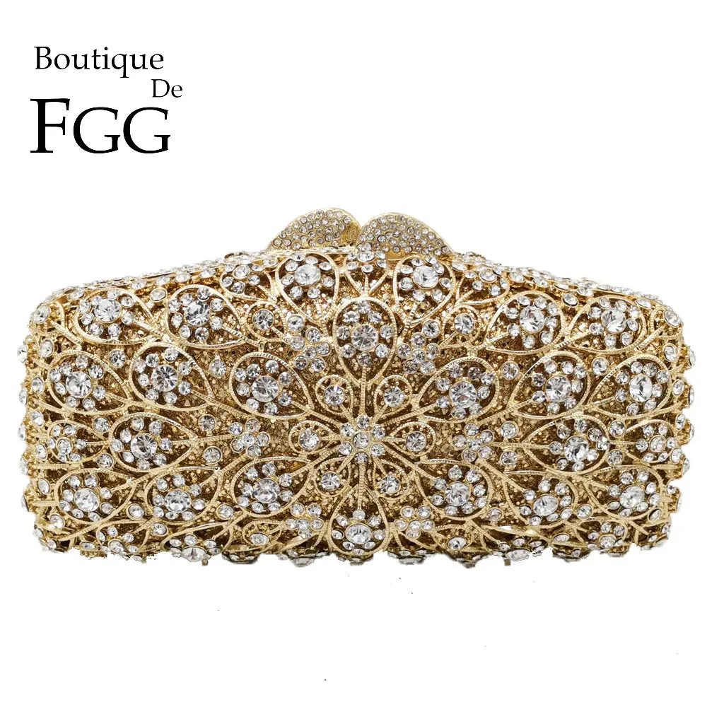 Женский клатч с цветами Boutique De FGG вечерняя мини-сумка со стразами для свадебных