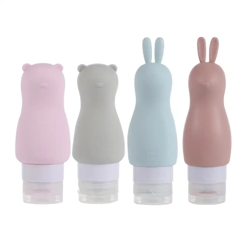 

4Pcs 90ml Refillable Bottle Squeezable Silicone Travel Bottles For Liquids Cosmetic Bottles Empty Container Reusable Bottles