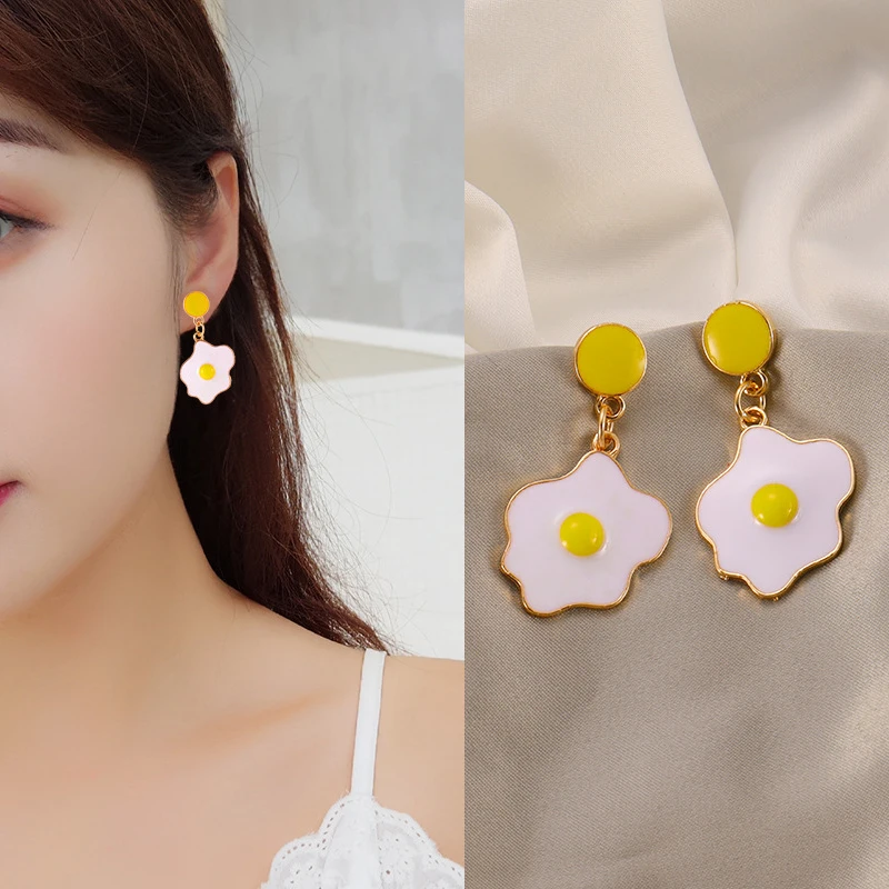 Женские серьги подвески с эмалью желтого цвета|Серьги-подвески| |