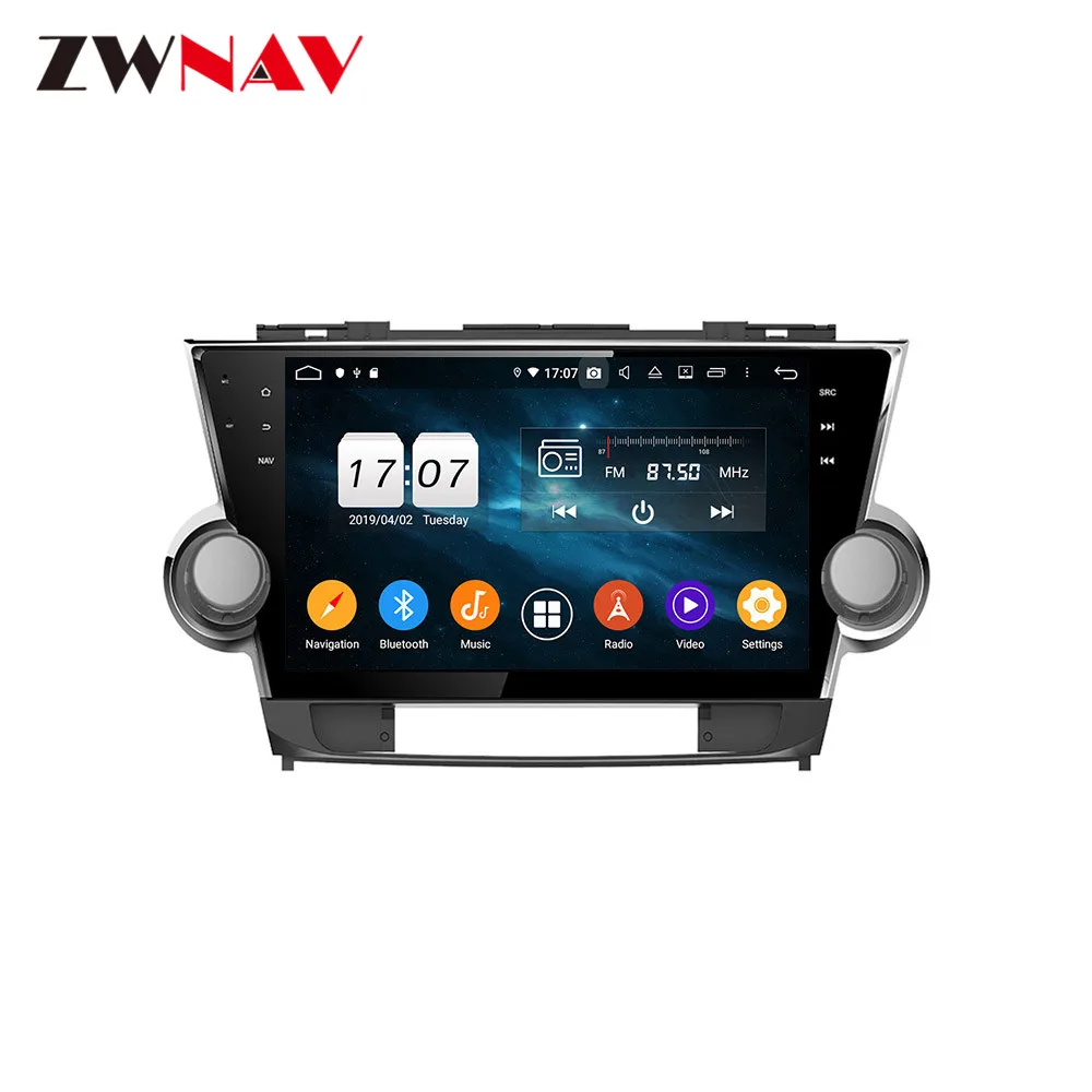 Android 10 0 4 + 128 IPS экран DSP для Toyota Highlander 2008 - 2014 автомобильный DVD-плеер GPS