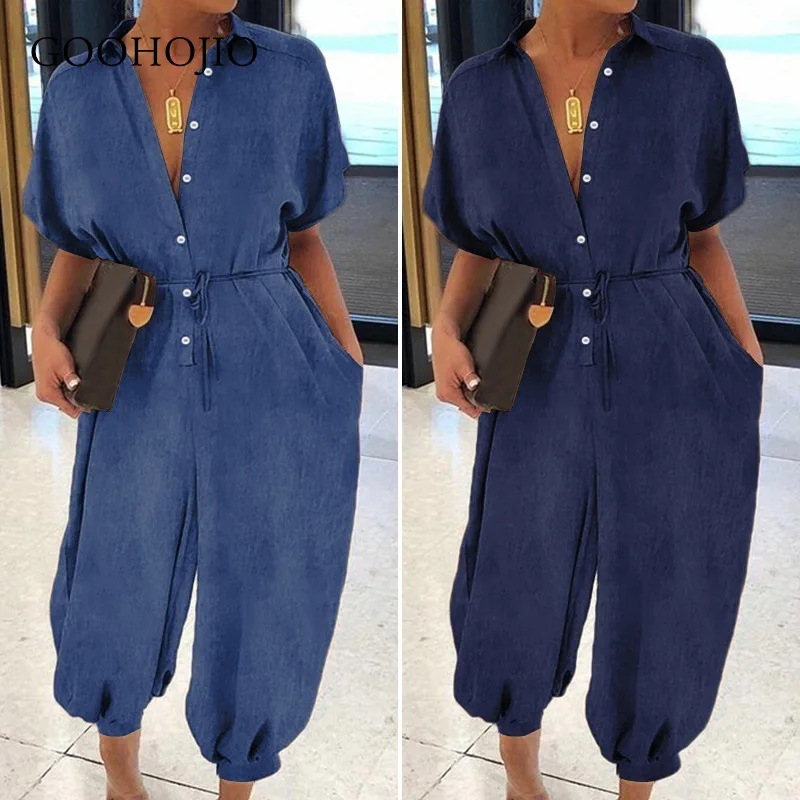 

Новинка 2021, весенне-осенние однобортные ковбойские комбинезоны GOOHOJIO для женщин, повседневные Комбинезоны, модные комбинезоны для женщин