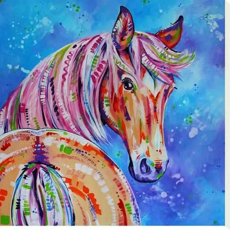 

NEW Animal Full Diamond Painting Color Horse 5D DIY Round Square AB Drill Resin Icon Handicraft Patch Embroidered