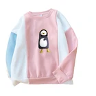 Женский корейский талисман в виде пингвина, свитшот, Повседневная Уличная одежда, флисовые милые топы в стиле Харадзюку PENGSOO