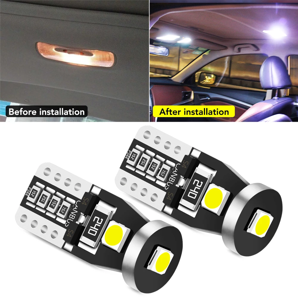 2 шт. T10 Led Canbus W5W Автомобильные внутренние фары для Ford Focus 3 4 Fiesta Ecosport Kuga Mondeo Everest