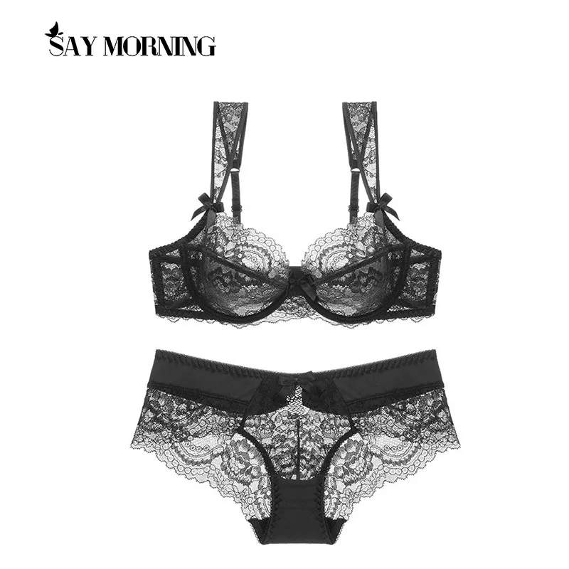 Сказать утро Для женщин нижнее белье наборы бюстгальтер + трусы сексуальное
