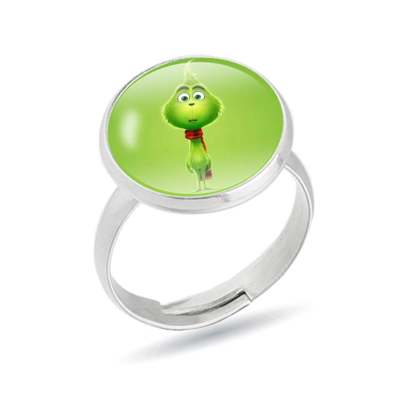 Гринч Мультяшные кольца Забавный зеленый волосы Монстр художественная