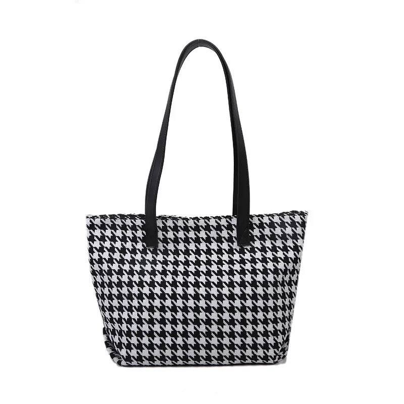 

Fashion Plaid Shoulder Bags for Women Casual Vintage Large Capacity Tote Handbags Travel Female Ladies Shopping Square Bag Hot