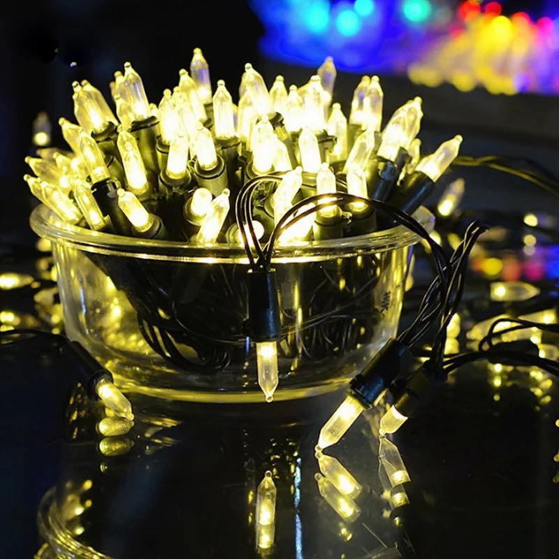 Солнечный светодиодный свет строка 100 светильник на мачте гирлянда из лампочек