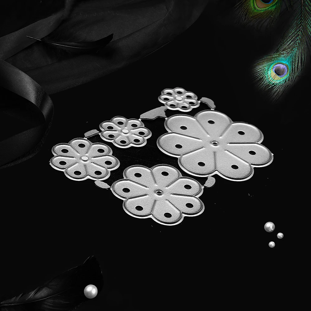 Металлические Вырубные штампы вырезанные формы цветы 4 Скрапбукинг Бумага