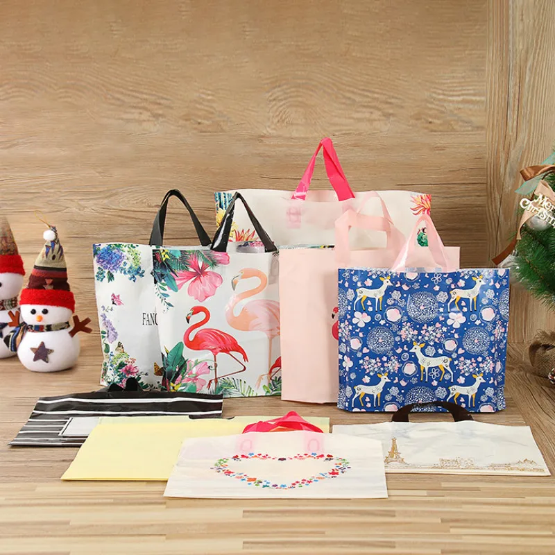 Пластиковый пакет для магазина одежды упаковочный сумка товаров с ручкой печать