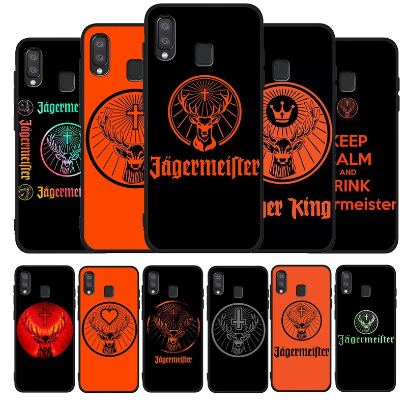 Чехол Jagermeister с логотипом черный для телефона Samsung A10 20 30 40 50 30S 50S 60 70 M10 M30S M40 A31 51 71 A20E