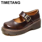 Литературные женские туфли TIMETANG в стиле ретро, на толстой подошве, в стиле девушки Мори, японские Туфли Мэри Джейн, в студенческом стиле