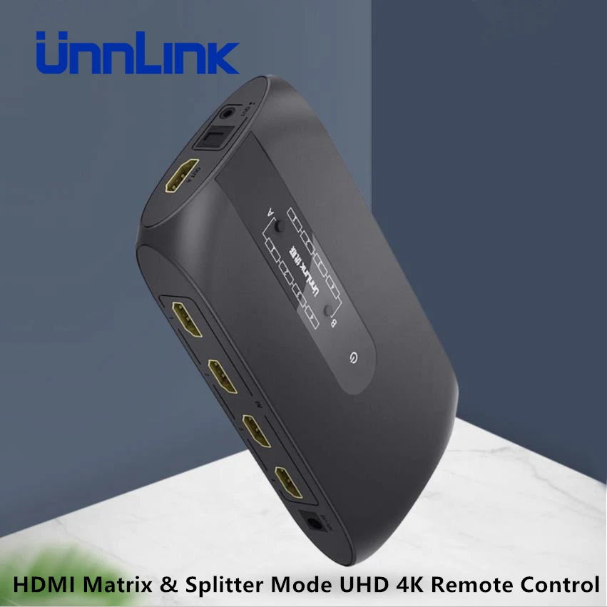 Unnlink HDMI совместимый матричный распределитель для снятия зубного камня 4x2 UHD 4K