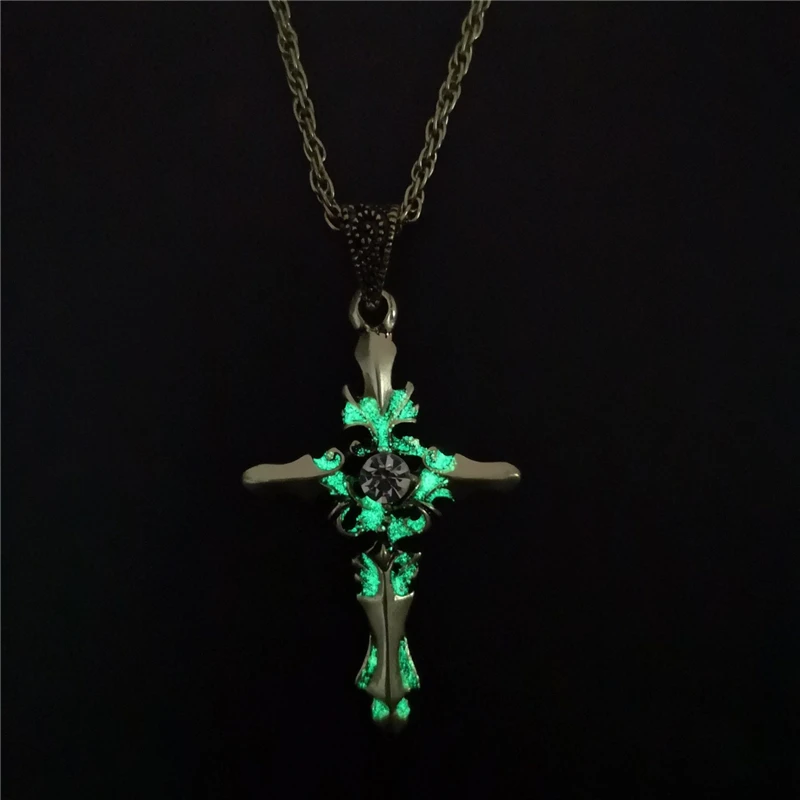 Bronze Green Винтажное светящееся подвесное ожерелье классическое ФЛУОРЕСЦЕНТНОЕ ожерелье из сплава светится в темноте ювелирные изделия для мужчин вечерние подарки - Окраска металла: Bronze Green