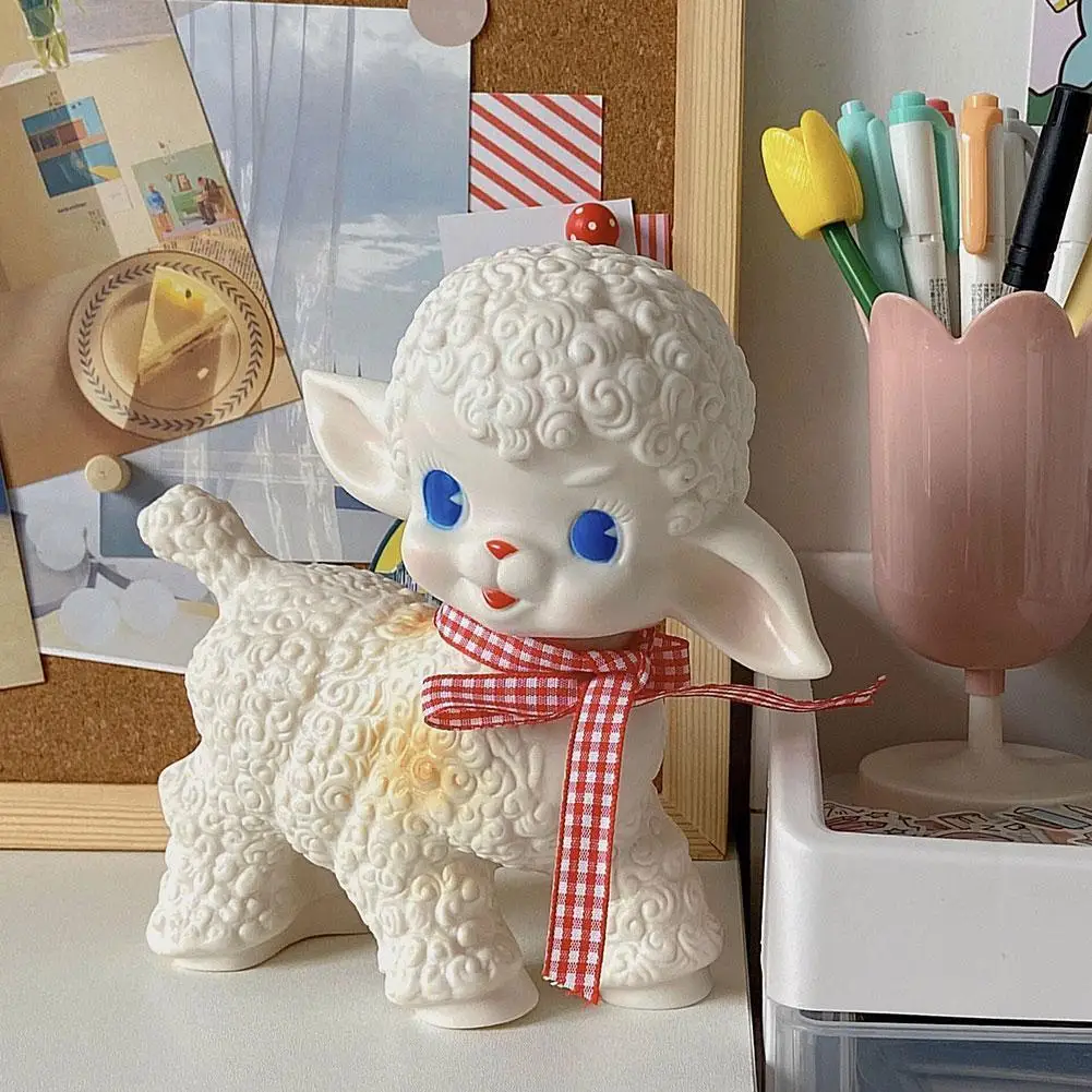 1 шт. Милые фигурки ягнят Kawaii Очаровательные игрушки овцы для детей в день рождения сердечные подарки Showa Sweet Bow Decoration G G6y0.