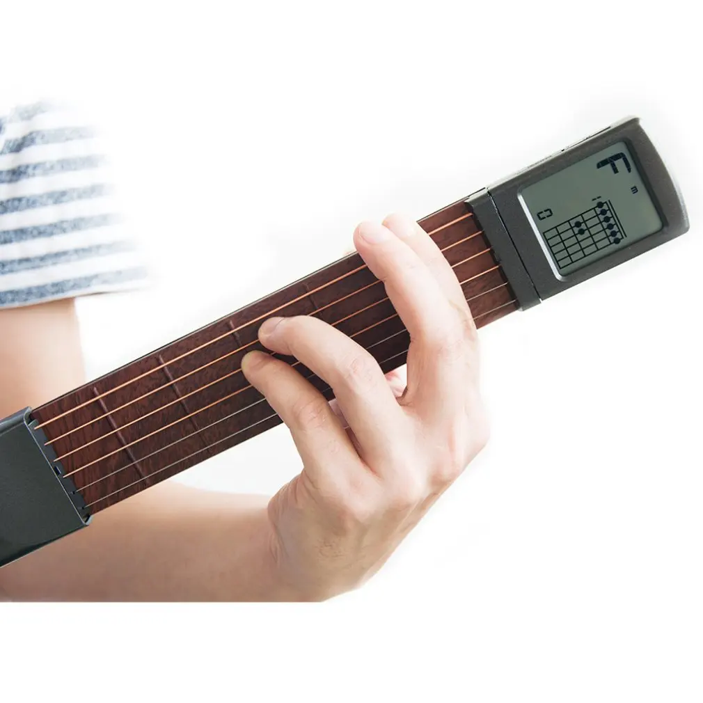 

Pocket Guitar Chord Trainer Six Grade with Screen Display Beat Climbing Lattice Guitar Accessories Practical Pocket Guitar