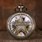 Винтажные креативные кварцевые карманные часы с пятью звездами в стиле Saint seiya, Ретро Подвеска для ожерелья, карманные часы на цепочке для мужчин