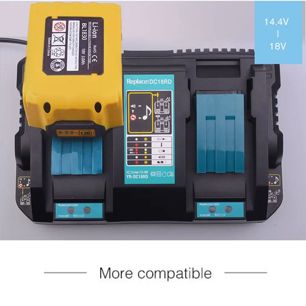 

Double Makita Li-ion Battery Charger 4A Charging Current for Makita 14.4V 18V BL1830 Bl1430 DC18RC DC18RA Power tool