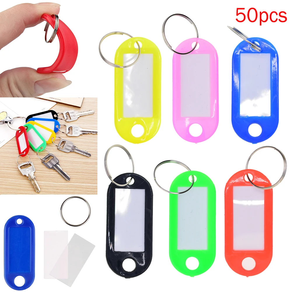 50 шт. Цвет Фул Ключ ID Этикетки Разделение кольцо брелок для ключей в ассортименте