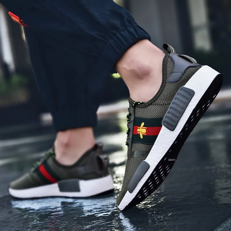 Осенние туфли из дышащего сетчатого материала белые мужские мужская