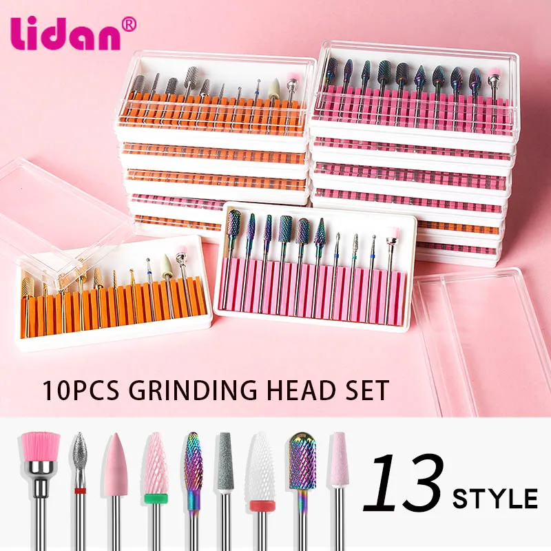 Шлифовальная головка фреза для педикюра дизайна ногтей 10 шт./кор. конусный