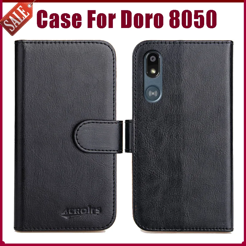 hot doro 8050 case 5 45 fashion 6 colors flip soft leather phone wallet cover for doro 8050 case card solts free global shipping