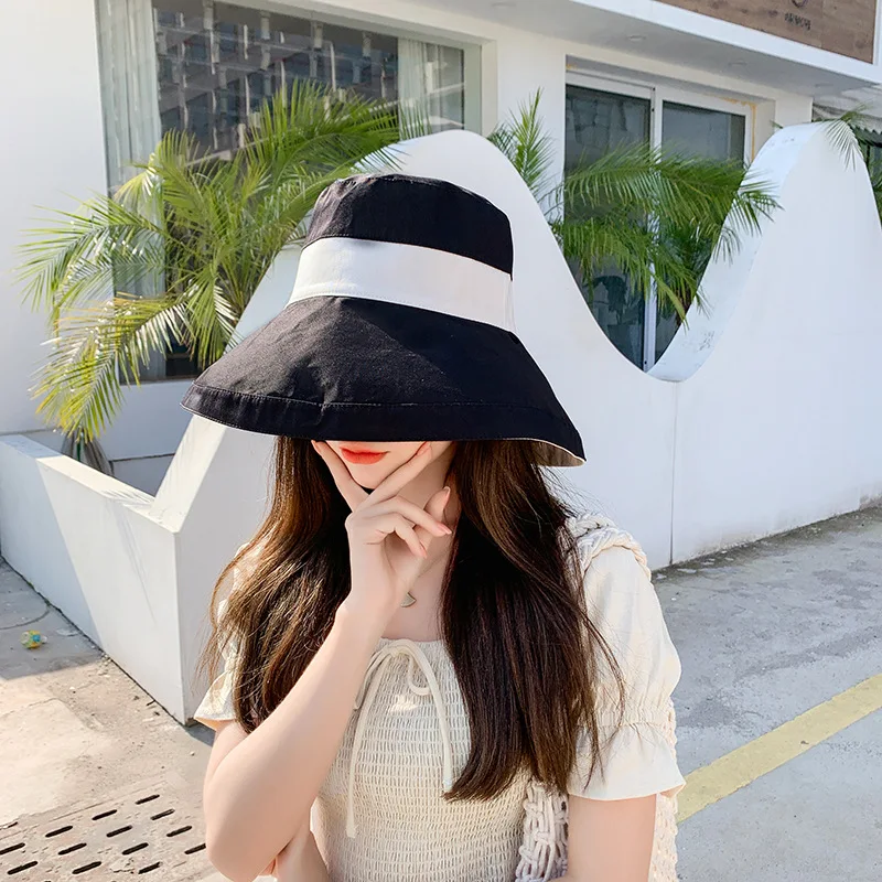 Хлопковая льняная шляпа от солнца с широкими полями и защитой УФ-лучей для женщин