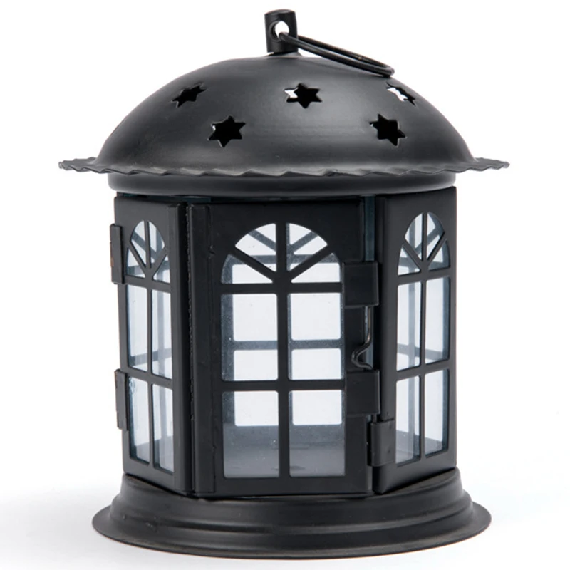 Марокканский подсвечник старинный Железный в виде дома со звездой Европейский