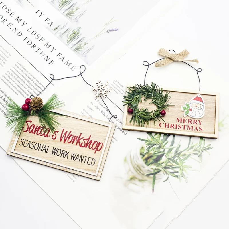 

Christmas Pendant Decorations Xmas Wooden Signs Hanging Ornaments Holiday Decor