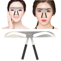 8 styles diy home fashion t shaped three point metal reusable eyebrow template positioning eyebrow balance rule