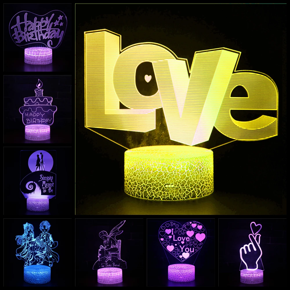 

3D light romantic love balloon rose LED night light commemorative decoration table lamp Valentine's Day birthday Christmas gift