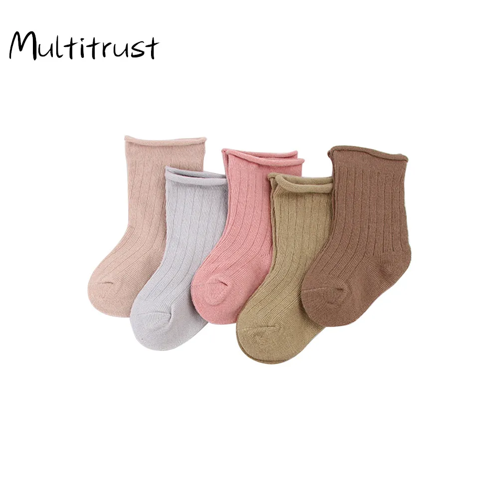 

5pairs/lot 0-9 Years Baby Toddler Cotton Socks Kids Boys and Girl Spring Summer Autumn Short Newborn Ribbed Socks Solid Color