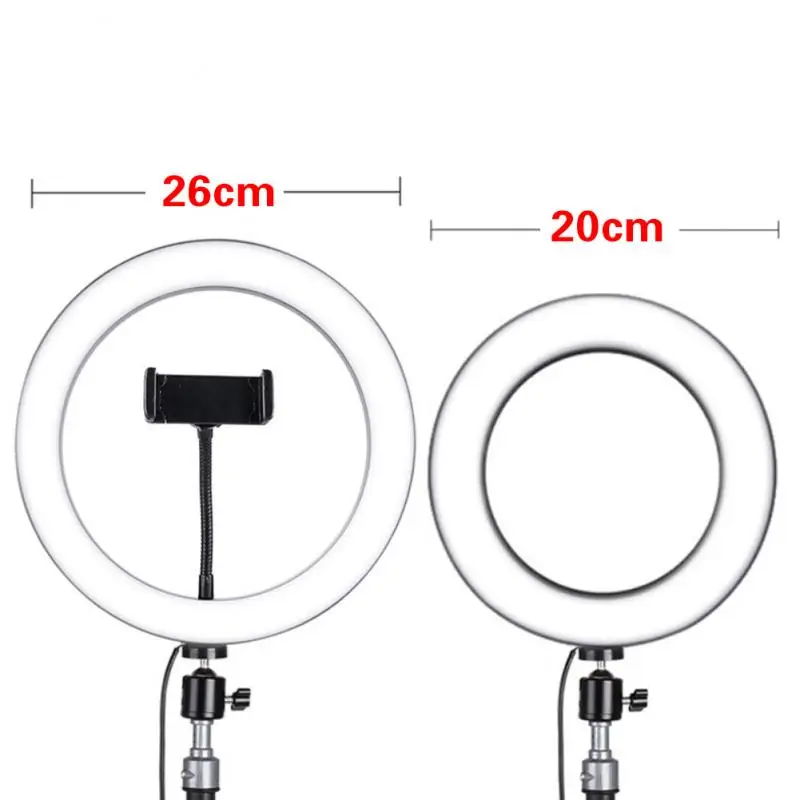 20CM/26CM LED Ring Light Fill Natural Lamp Photo Video Dimmable Tripod Stand Selfie Camera For Yutube Live Makeup | Электроника