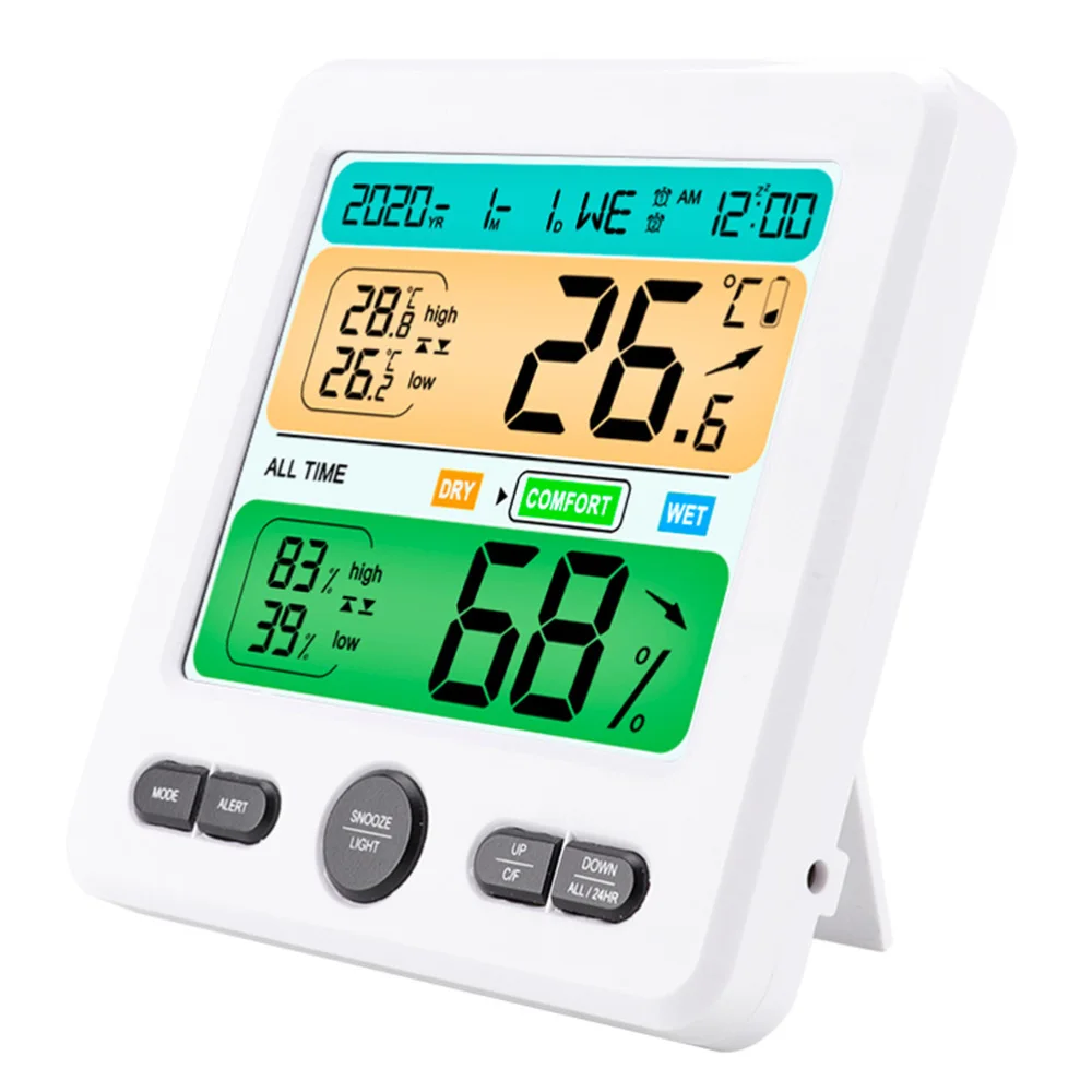 

1Pc Wall-mounted Electric Hygrometer Screen Clock with Battery