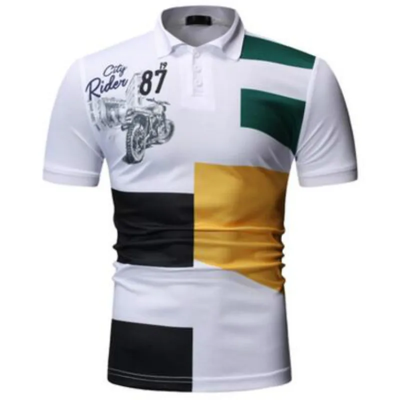 Красивая Мужская рубашка поло новая летняя мужская полосатая камуфляжная