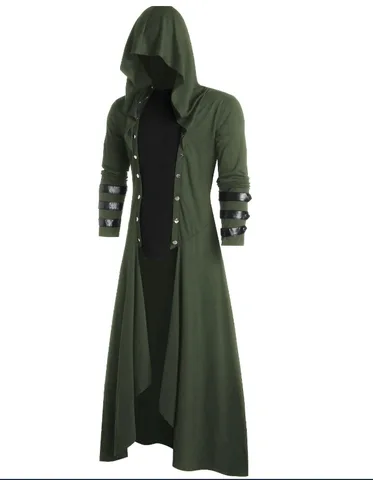 Длинная куртка в викторианском стиле для мужчин и женщин, Готическая накидка в стиле стимпанк, плащ с капюшоном, костюм волшебника вампира для косплея, костюмы на Хэллоуин