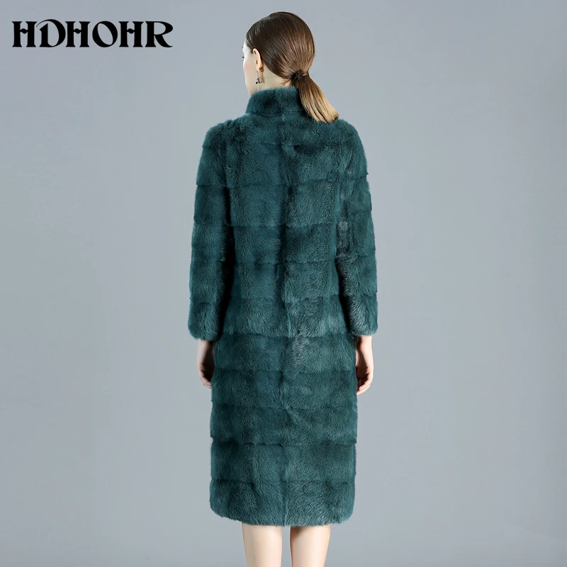 HDHOHR Высокое качество Новые настоящие Шубы женские длинные шубы из натурального меха норки модные теплые зимние короткие меховые куртки
