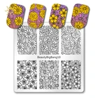 Трафарет для ногтей из нержавеющей стали пластины для штамповки ногтей, с изображениями роз и листьев