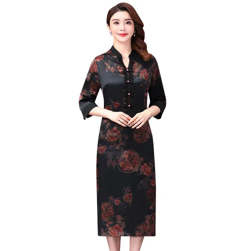 2021 летнее благородное темпераментное платье для матери с пятиминутным рукавом