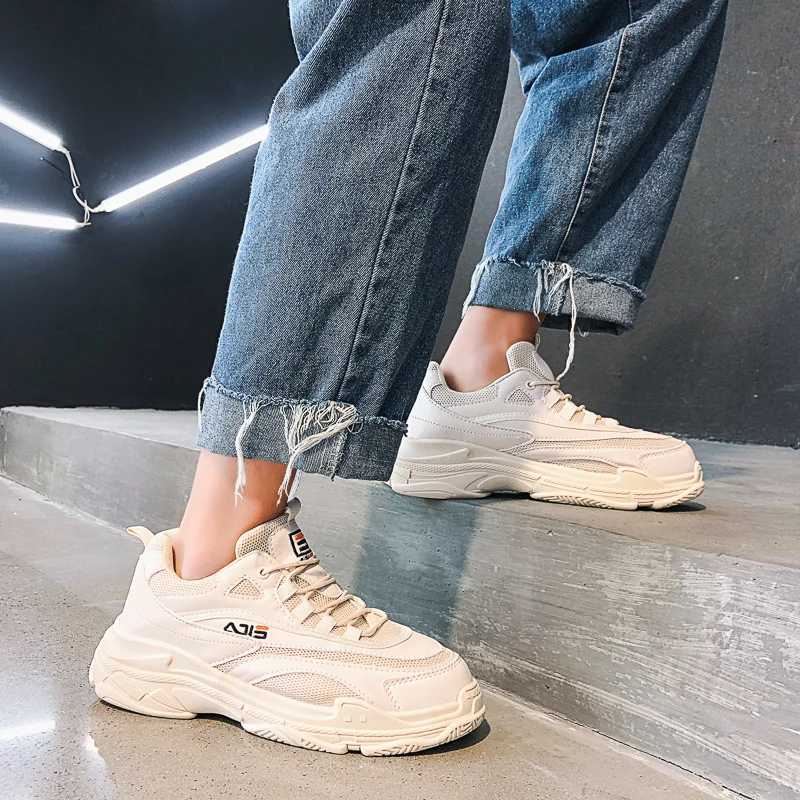 Женские кроссовки Ulzzang на платформе Студенческая спортивная обувь мужские