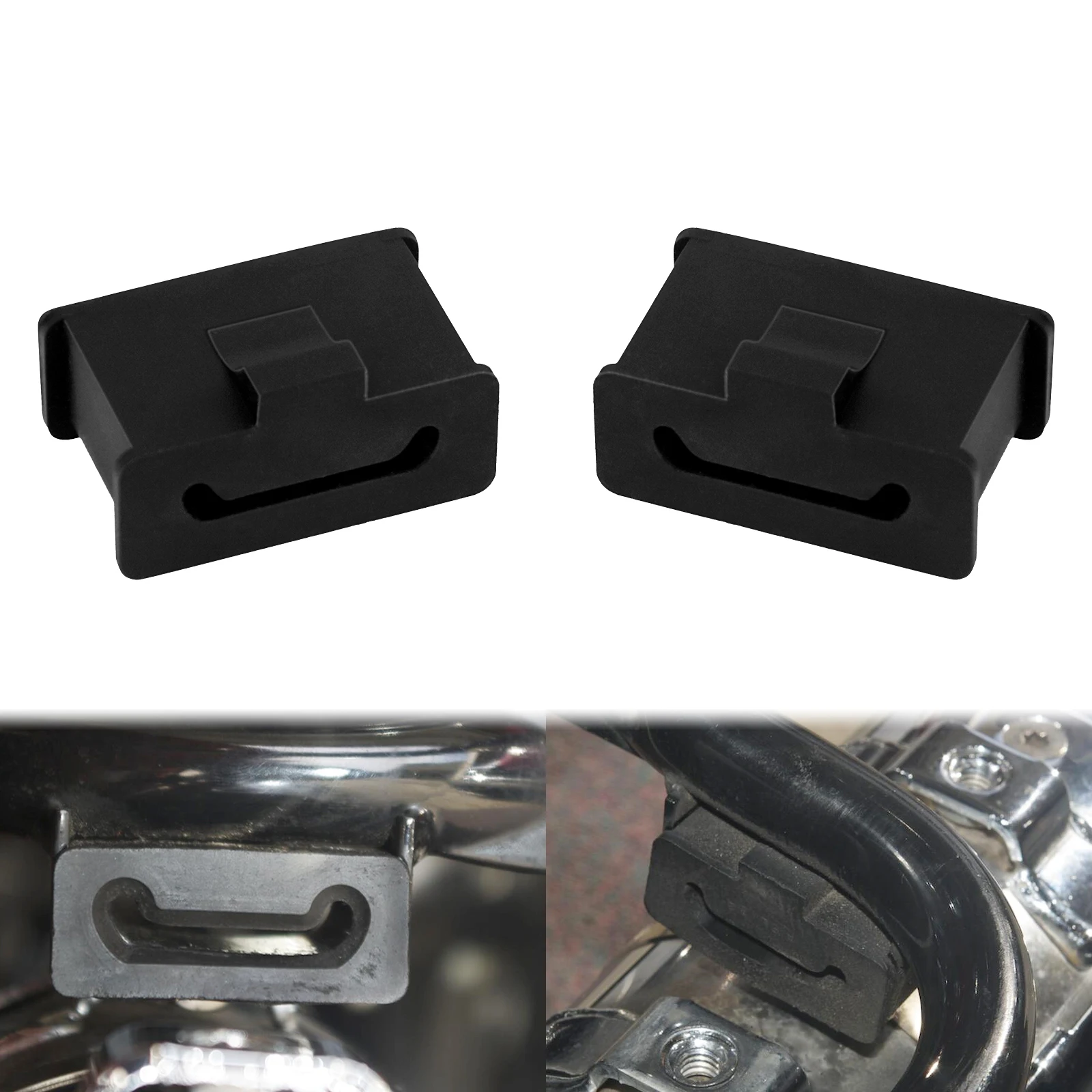 

Черные резиновые крепления для глушителя мотоцикла 2x, глушитель, втулка, поддержка для Harley Touring Road King FLTR FLHT CVO Street Electra Glide